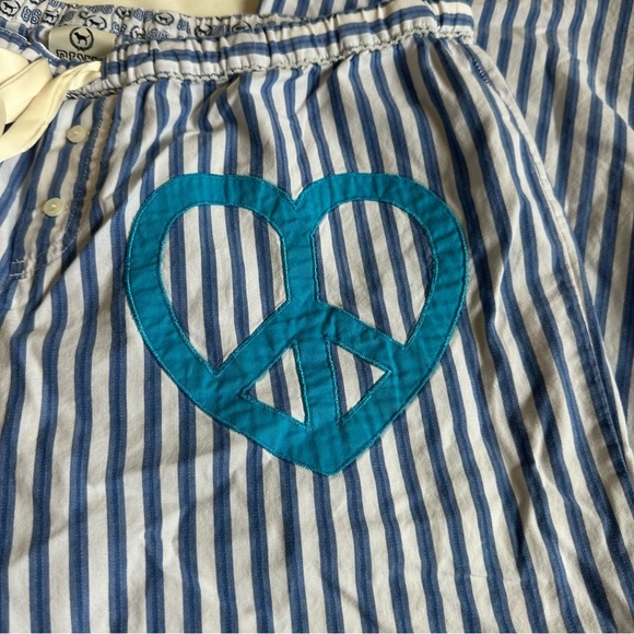 Vintage Victoria's Secret PINK Blue Striped Pajama Pants - Picture 2 of 5